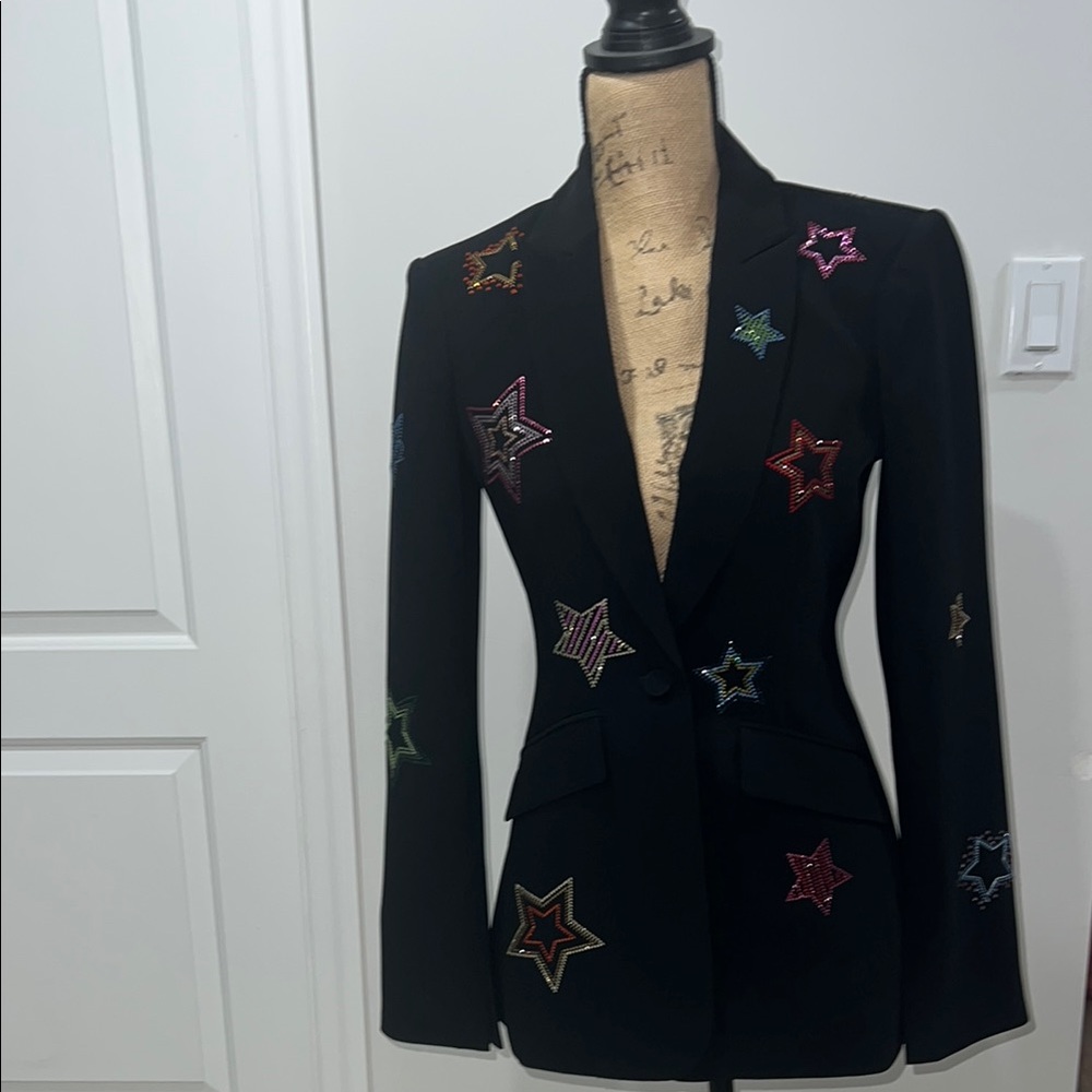 Women's Black Star Embellished Blazer